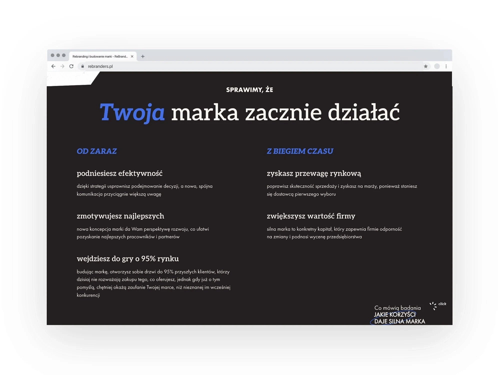 rebranders.pl — projekt strony internetowej, mockup przegladarka