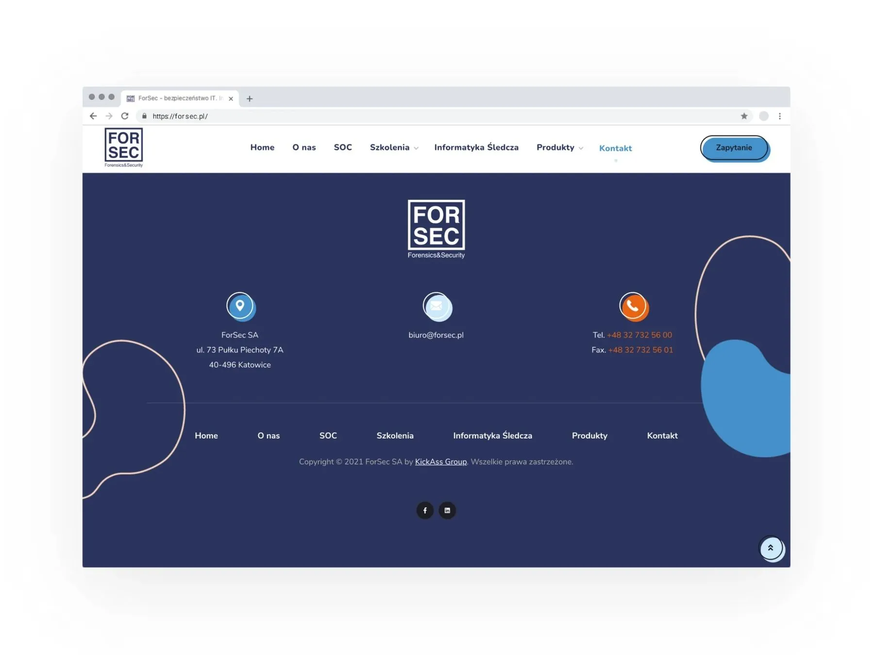 forsec.pl - Projekt Strony Internetowej ForSec SA Katowice