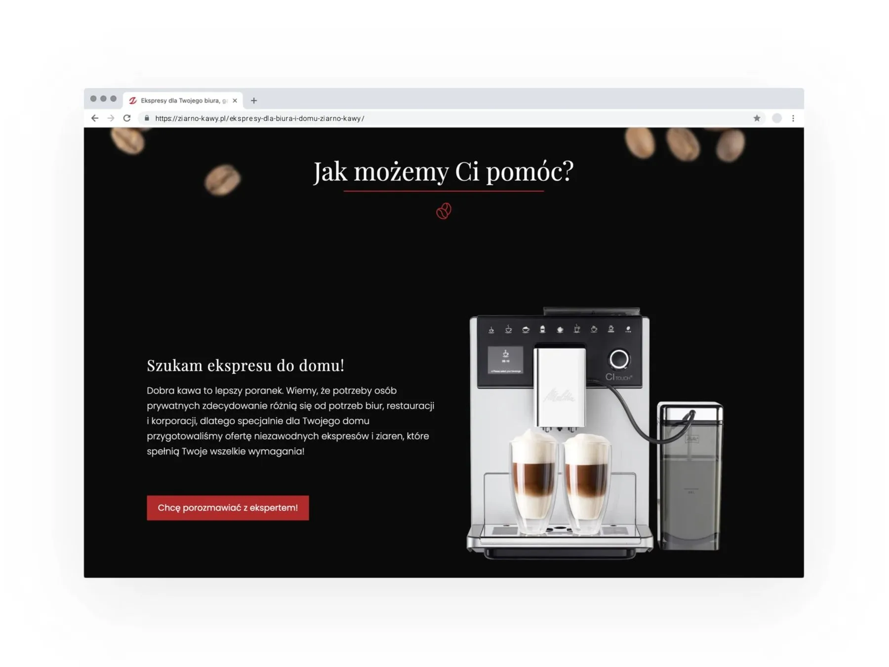 ziarno-kawy.pl - Projekt landing page​ KickAss Katowice