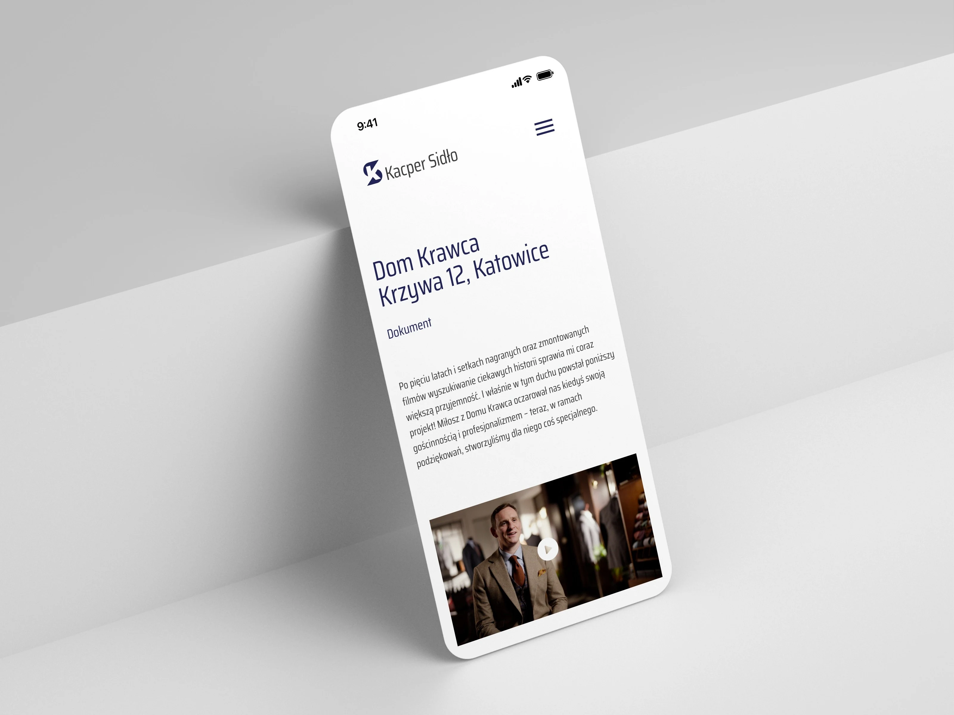 Kacper Sidło — podstrona realizacji dokumentalnej na iPhonie