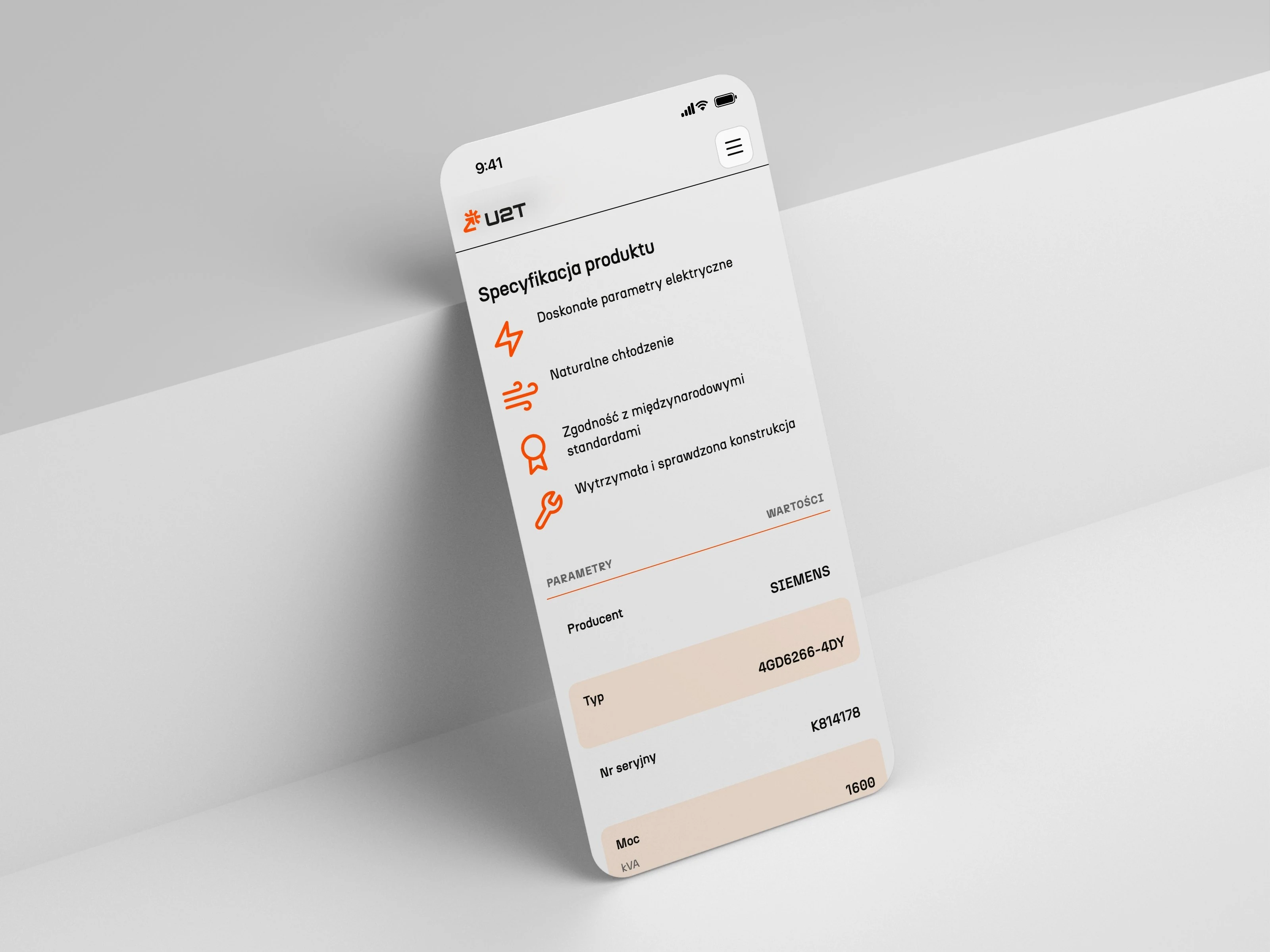 u2t.pl — tabela parametrów urządzenia w wersji mobilnej