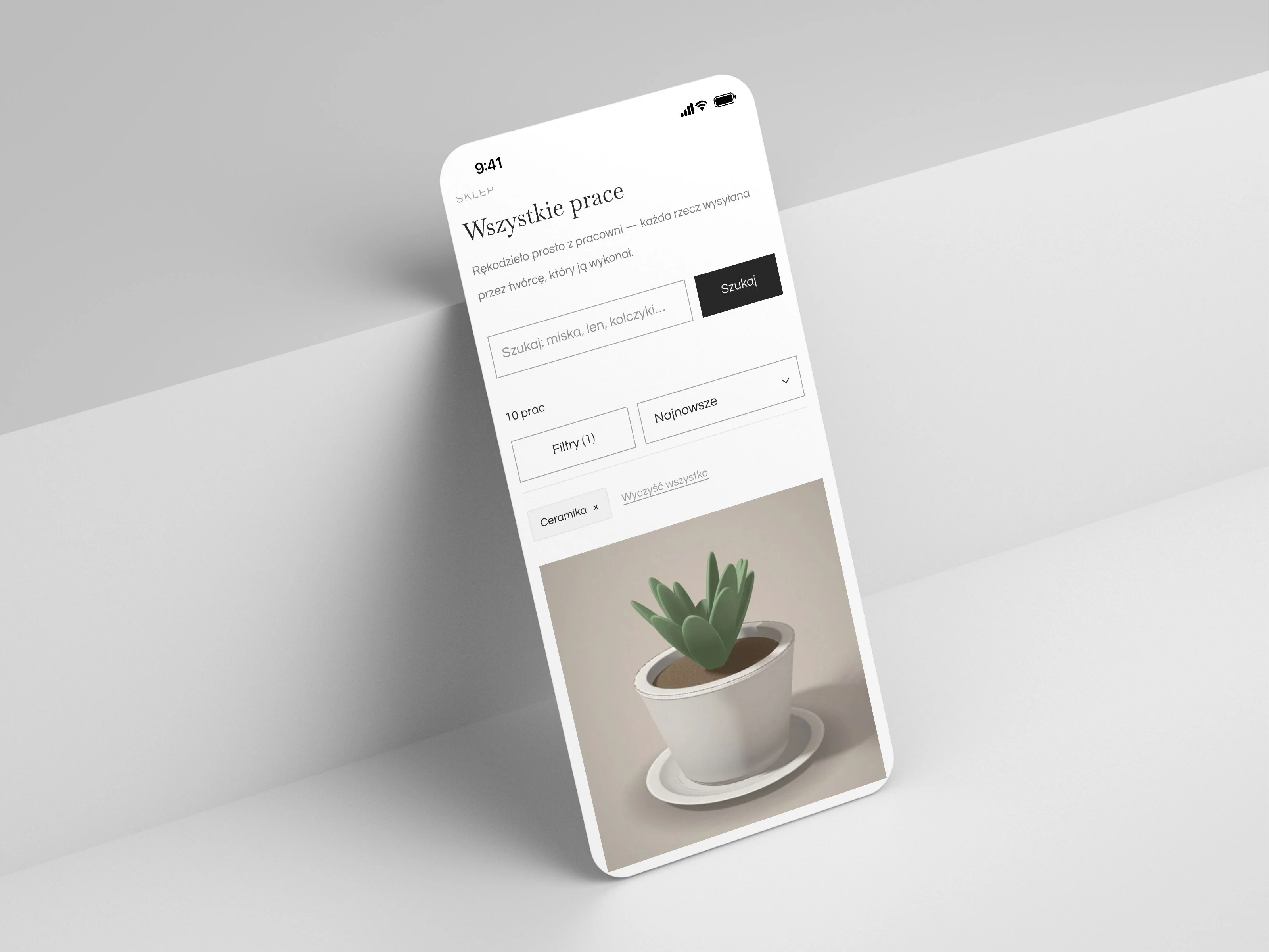 Katalog Slightly na iPhonie: kategoria Ceramika z wyszukiwarką, filtrami i sortowaniem