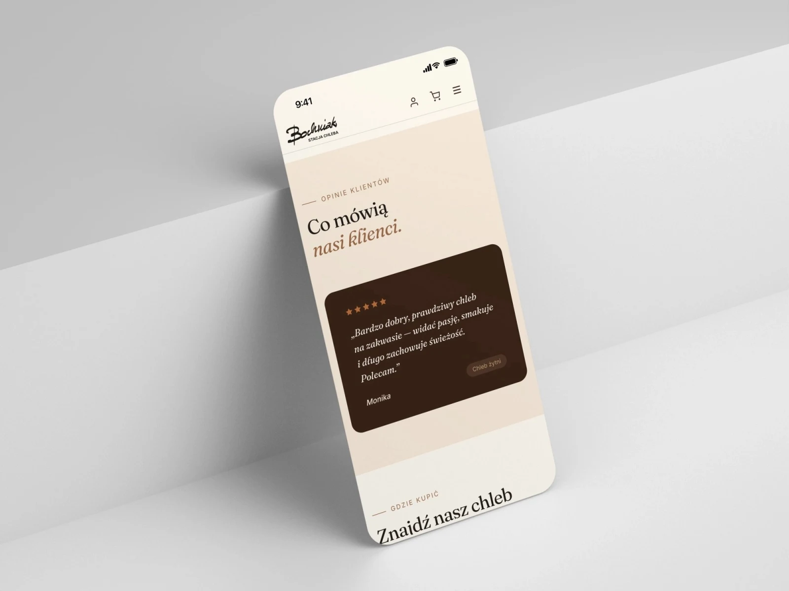 stacjachleba.pl — projekt strony internetowej, mockup telefon scena schodek