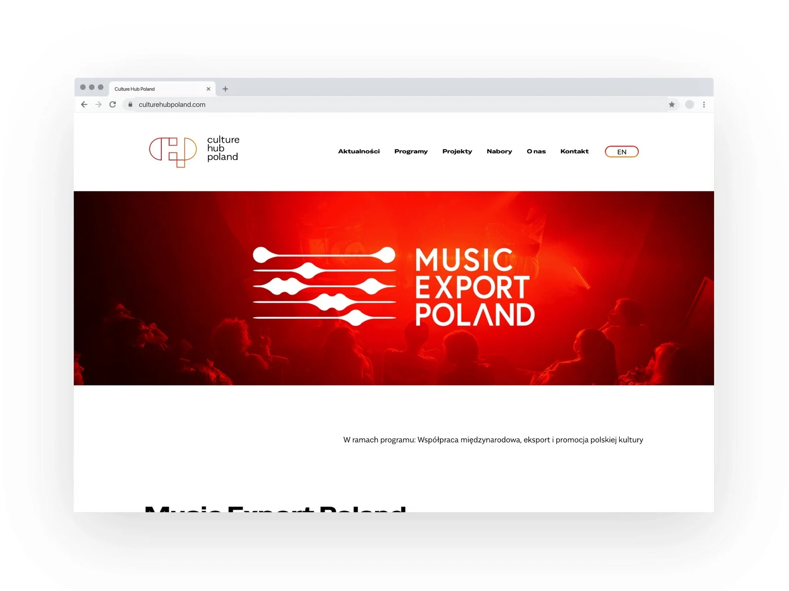culturehubpoland.com — strona projektu Music Export Poland z informacją o programie