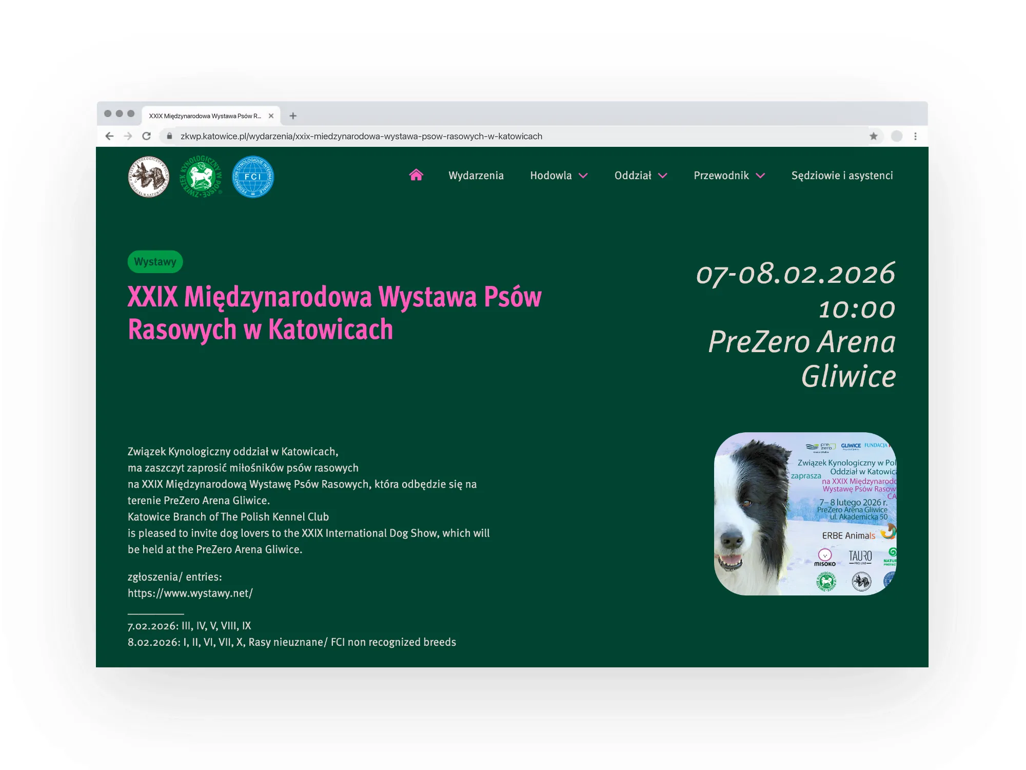 Karta wystawy międzynarodowej na laptopie